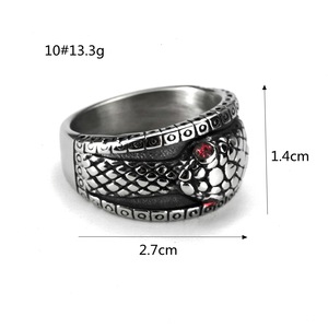 Anillo de Acero Inoxidable yunnique con Patrón de Serpiente, Diseño Animal Moderno, Estilo Hip Hop, Joyería para Regalo - Product Image 5
