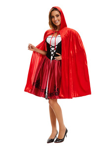 Costume di Halloween Cappuccetto Rosso Gotico per Adulti Unisex in Poliestere, Abito Medievale con Mantello per Cosplay - Product Image 4