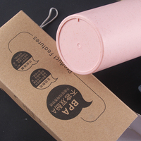 Hochwertige Umweltfreundliche Weizenstroh-Isolierte Sport-Wasserflasche Auslaufsicherer Tragbarer Reisebecher mit Individuellem Logo Werbe-Kaffeebecher