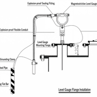 Capteur de niveau de liquide magnétostrictif pour la mesure continue du niveau dans les réservoirs industriels, sonde rigide ou câble flexible
