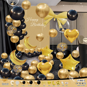 Ensemble d'arche de ballons d'<span class=keywords><strong>anniversaire</strong></span> de luxe, grands ballons en aluminium en forme de nœud, lune, étoile, cœur, ballons en latex à confettis, <span class=keywords><strong>décoration</strong></span> de toile de fond d'<span class=keywords><strong>anniversaire</strong></span> - Product Image 4