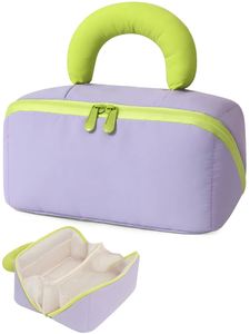 Sacs cosmétiques pour femmes, trousse de maquillage à ouverture large avec compartiments et poignée, trousse de toilette imperméable, pochette portable - Product Image 2