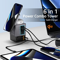 Station de charge sans fil QI2 105W 7-en-1 avec câble de charge rétractable et multiprise USB-C – Modèle 2026
