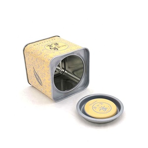 Metal gift square empty square tea case powder coffee spice tea square metal can tin