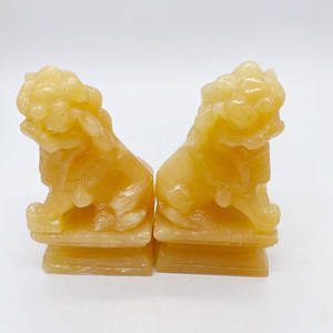 Fengshui pedra de cura natural do cão, amarelo <span class=keywords><strong>jade</strong></span> foo para decoração de casa, atacado, 2022 - Product Image 2