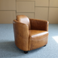 Amerikanischer Retro-Stil Echtleder Einzelsessel Designer-Loungesessel für Wohnzimmer Whiskey-Zigarren-Bar-Stuhl Clubsessel