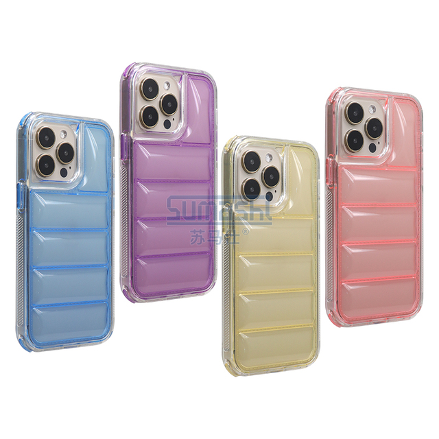 Custom clear Shockproof Printing Down Puffers Cotton Jacket Puffer Phone case for iphone 16 15 16 12 13 14 15 Pro Max