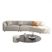 Moon Sofa Modernes Minimalistisches Kombinationsdesign Hochdichter Schaumstoff Wasserdichtes Bogenförmiges Stoff-Dreisitzer-Sofa für Wohnzimmer