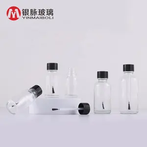 30ml New design amber clear empty gel nail polish bottle glass with brush cap