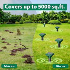 Ahuyentador de Animales Solar 2026, Repelente de Mole, <span class=keywords><strong>Serpientes</strong></span>, Zorrillos, Sonido Sónico, Resistente al Agua IP65, para Jardín, contra Mapaches, Topos y Ratazanas - Product Image 4