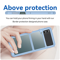 Aksesoris Penutup Ponsel untuk Samsung Z Flip 4, Casing Ponsel TPU+PC Transparan Bening untuk Samsung Z Flip 4
