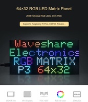 Panneau matriciel LED RVB couleur Waveshare 6432 pixels Résolution P3.64x32 2048 LED Pas de 3 mm Compatible Raspberry Pi