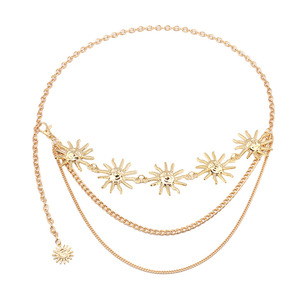 Chaîne de corps tendance en alliage de zinc avec pendentif tournesol, chaîne de taille simple pour femme, usage quotidien - Product Image 5