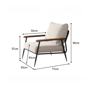 Groothandel Nordic Lederen Stoffen Eetkamerstoelen Eenvoudige Maar Luxe Gestoffeerde Single Sofa Stoelen Woonkamer Slaapkamer Hotel Vrije Tijd - Product Image 5