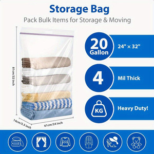 Chất Lượng Cao Nhiệm Vụ Nặng Nề <span class=keywords><strong>Ziplock</strong></span> Lưu Trữ Túi 4 mil Dày Rõ Ràng Nhựa Mang Theo Xử Lý Nắp Kéo Lớn Dây Kéo Cho Giày Quần Áo - Product Image 3