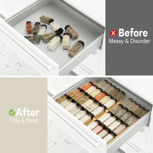 ชั้นวางเครื่องปรุงครัว 4 ชั้น สามารถเคลื่อนย้ายและจัดเก็บได้เพื่อประหยัดพื้นที่ ชั้นวางเครื่องเทศแบบขยายได้ทำจากไม้ไผ่ - Product Image 6