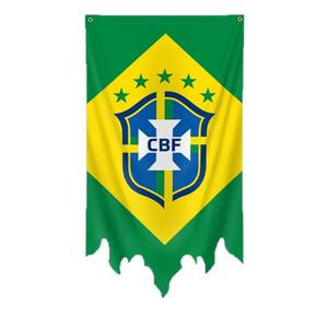 Drapeau suspendu de l'équipe nationale du Brésil, Top 8, pour les fans de football, bannière pour bar, cinéma, décoration, 70*130cm - Product Image 1