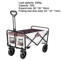 Chariot utilitaire pliable robuste et portable pour l'extérieur, grande capacité, chariot pliable pour la plage, le jardin, les courses et le rangement