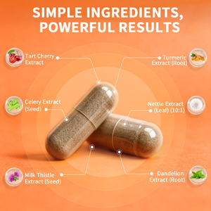 Extrait de cerise acidulée en gros 500mg, capsules de graines de céleri, soutien articulaire pour l'acide urique, chardon-Marie, curcumine, antioxydant, usage adulte - Product Image 2
