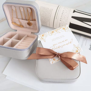 Luxurious Modern Square Lady PU Leather <b>Jewelry</b> Box with Custom Logo Velvet PC Material and Travel Storage <b>Case</b> - Product Image 1