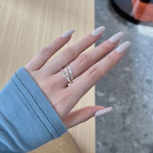 Dylam Three Layer Geometric <b>Statement</b> Jewelry <b>Ring</b> With Hypoallergenic Non Tarnish 925 Sterling <b>Silver</b> Personalized Fine Jewelry - Product Image 4