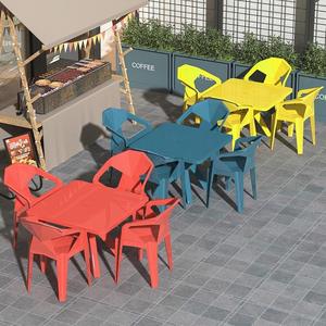 Tavoli e <span class=keywords><strong>Sedie</strong></span> in <span class=keywords><strong>Plastica</strong></span> Rinforzata Blu Scuro, Color Caffè, ecc. Tavoli e <span class=keywords><strong>Sedie</strong></span> in <span class=keywords><strong>Plastica</strong></span> Rinforzata per Cortile - Product Image 5