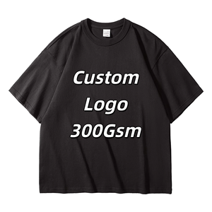 เสื้อยืดโอเวอร์ไซส์ ผ้าคอตตอน 100% หนัก 300gsm เนื้อหยาบ พิมพ์ลาย สตรีทแวร์ สั่งทำได้ สำหรับผู้ชาย - Product Image 2