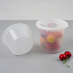 Gobelet à soupe rond en plastique PP transparent jetable, résistant aux micro-ondes, pliable, pour soupe chaude, charcuterie, réfrigérateur - Product Image 2