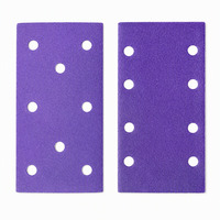Feuille abrasive floquée rectangulaire à 8 trous pour ponçage à sec, papier abrasif céramique P240 P320, papier de verre auto-agrippant, vente en gros