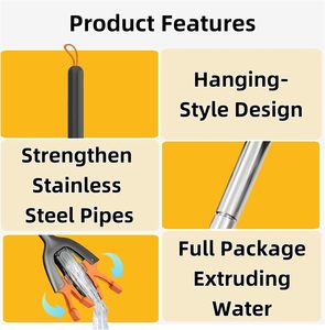 Double Row Roller Detachable Sponge <b>Mop</b>, Including 2 Reusable Sponge Heads, Suitable for Kitchen and Bathroom Tiles - Product Image 5