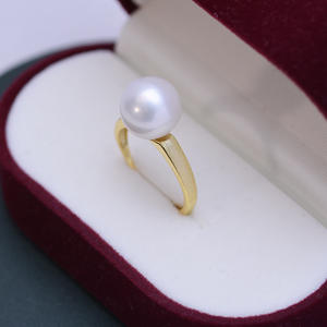 Vente en gros de bagues en perles d'eau douce blanches de 10-11 mm, à forte luminosité, fines, en argent S925, bracelet minimaliste givré, accessoires de mode - Product Image 3