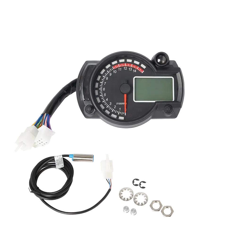 Voyant numérique LCD pour moto, livraison gratuite, 15000rpm, moderne, lumière, tachymètre, odomètre, compteur de vitesse, réglable