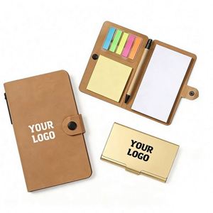 Wholesale Eco Friendly Folding Kraft Paper Memo Pad with Pen Self-adhesive Index Sticky Notes Pads Business Promo Gift <b>Set</b> - Product Image 1
