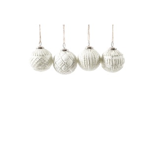 Boule suspendue en verre blanc de 8 cm - Product Image 1