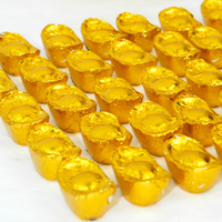 Lingots d'or massifs en vrac, chocolat amer sucré, pièces de monnaie d'or trésor pirate, emballage personnalisé pour Noël et Pâques