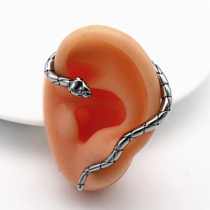 Pendientes de aro de acero de titanio con forma de serpiente yunnique para fiesta, joyería de moda para mujeres y hombres - Product Image 5