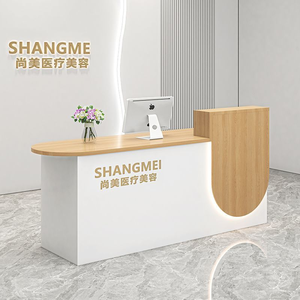 Mostrador de Recepción de Diseño Moderno, Mesa de Bar para Uso Comercial, Madera de Lujo para Hoteles, Tiendas de Ropa, Oficinas, Centros Comerciales - Product Image 2