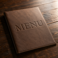 Protège-menu en cuir, Porte-documents en cuir pour restaurant, Porte-clipboard en cuir, Étui de protection pour menu en cuir personnalisé, Porte-menu en cuir étanche