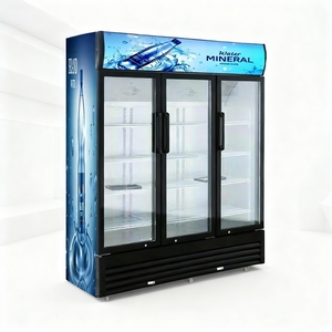 Réfrigérateur à boissons à refroidissement par air à trois portes à bas prix commercial, congélateur vertical à température unique - Product Image 4