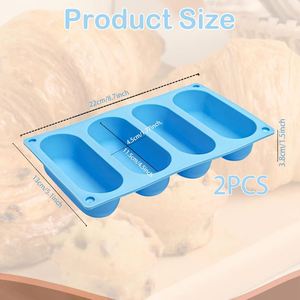Silicone Hot Dog Mold 4 Cavity Food Grade Nonstick Sausage Bread <b>Cake</b> Finger Biscuit Ice Soap Oval Toast Baking Mold - Product Image 2