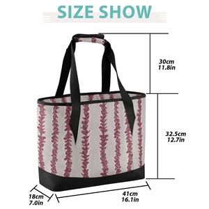 Hawaiian Custom Puakenikeni Lei Flower Thermal <b>Lunch</b> Box Shoulder <b>Bags</b> Durable Oxford Material Insulated Cooler <b>Lunch</b> <b>Tote</b> <b>Bag</b> - Product Image 2
