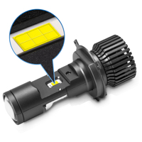 Puissants Phares de Voiture à Lentille de Projecteur 100W H4 Accessoires d'Éclairage Automobile 6000K 13000LM Ampoule de Phare LED Mini Projecteur Laser LED