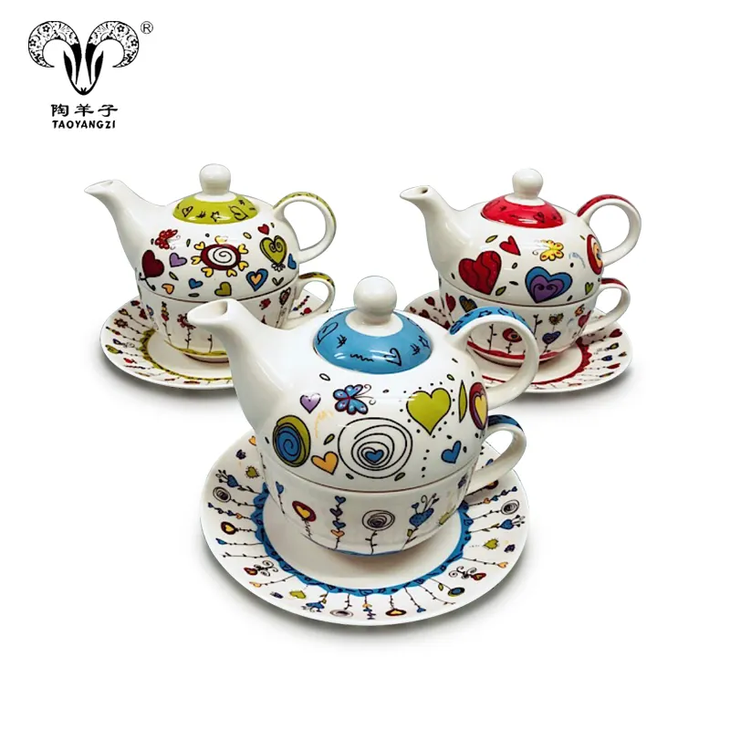 Set da tè tipo di bicchieri, teiera In ceramica all'ingrosso per un set/teiera e tazza per bollitore all'ingrosso In uno