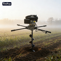 Tarière à trous de poteaux professionnelle à double moteur quatre temps, avec trépan en acier au manganèse, machine durable pour usage agricole