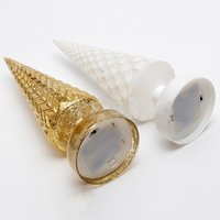 Lampe de table miniature en verre texturé blanc doré pour la décoration de Noël intérieure, bureau, maison, fête