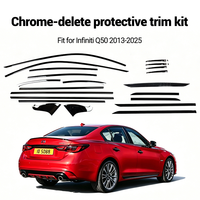 Kit de garnitures de protection chromées noires haut de gamme Autera pour Infiniti Q50 Q50S Nissan Skyline V37 2014-2025
