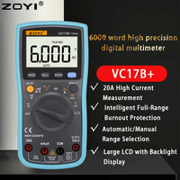 ZOYI ZT-17B + 6000 Counts Multimeter Digital Presisi Tinggi, Rentang Otomatis/Manual, Penguji Multi-fungsi