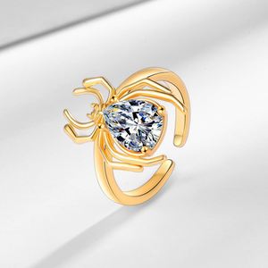 Anillo 18k Halloween Spider Open <b>Adjustable</b> <b>Ring</b> Jewelry for Women Sparkling Zircon Index Finger <b>Ring</b> Punk Gothic Y2K Jewelry - Product Image 4