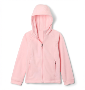 Women Pink Polar Fleece Printed Digital Printing Full <b>Zip</b> <b>Hooded</b> Jacket Winter Warm Outdoor Sport Casual Custom Logo OEM ODM - Product Image 1
