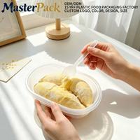 Veilige, draagbare, individueel verpakte mini-vorkjes van PP, met aangepast IML-logo voor fruit, durian en desserts.